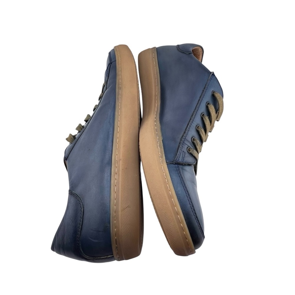 Mezlan Masi Lace Up Leather Sneaker Mens 10M Blue Made in Spain Quiet Luxury - Picture 4 of 11
